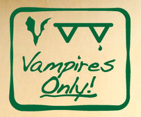 Vampires Only! sign sticker