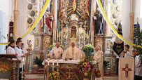Stadtpfarrer Wolfgang Häupl hielt zusammen mit Ruhestandsgeistlichem Raimund Arnold und Diakon Alfons Eiber den Festgottesdienst.