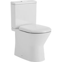 ESCOLA Rimless Back-to-Wall Suite Available as P-Trap or S-Trap: Rimless hygienic flushing; Powerful water flow prevents splashing; Large, easy-push chrome flush buttons; Concealed pan for easy cleaning; UF quick release, soft close seat; High quality, R&