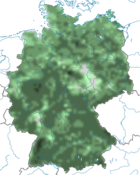 Karte zur Verbreitung der Kohlmeise in Deutschland