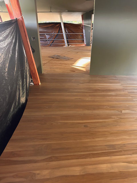 January 2024 - part of the wooden floor is finished, what a view!