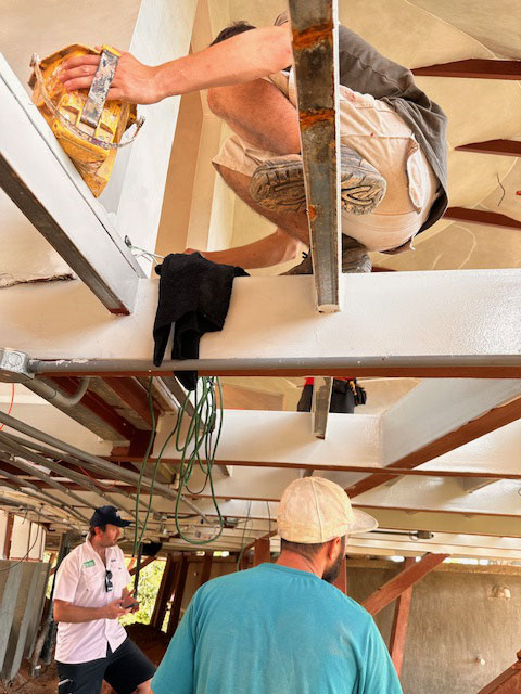 December 2023 - inspection day below (electro mechanical engineers) and painters above