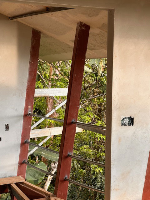 November 2023 - the first railings in the bathroom