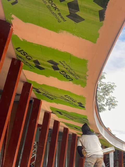 October 2023 - the lower side of the roof is reinforced