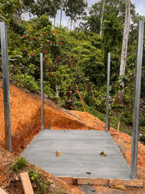 July 2023 - at the highest point of our site: foundation for the 5'000 litre tank