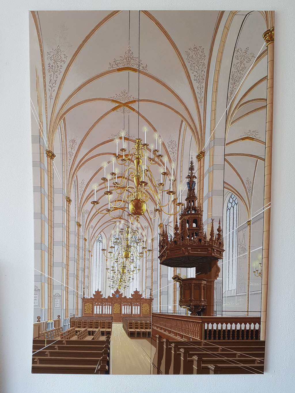 Grote Kerk Zwolle, Acryl op doek, 115 bij 75 cm.