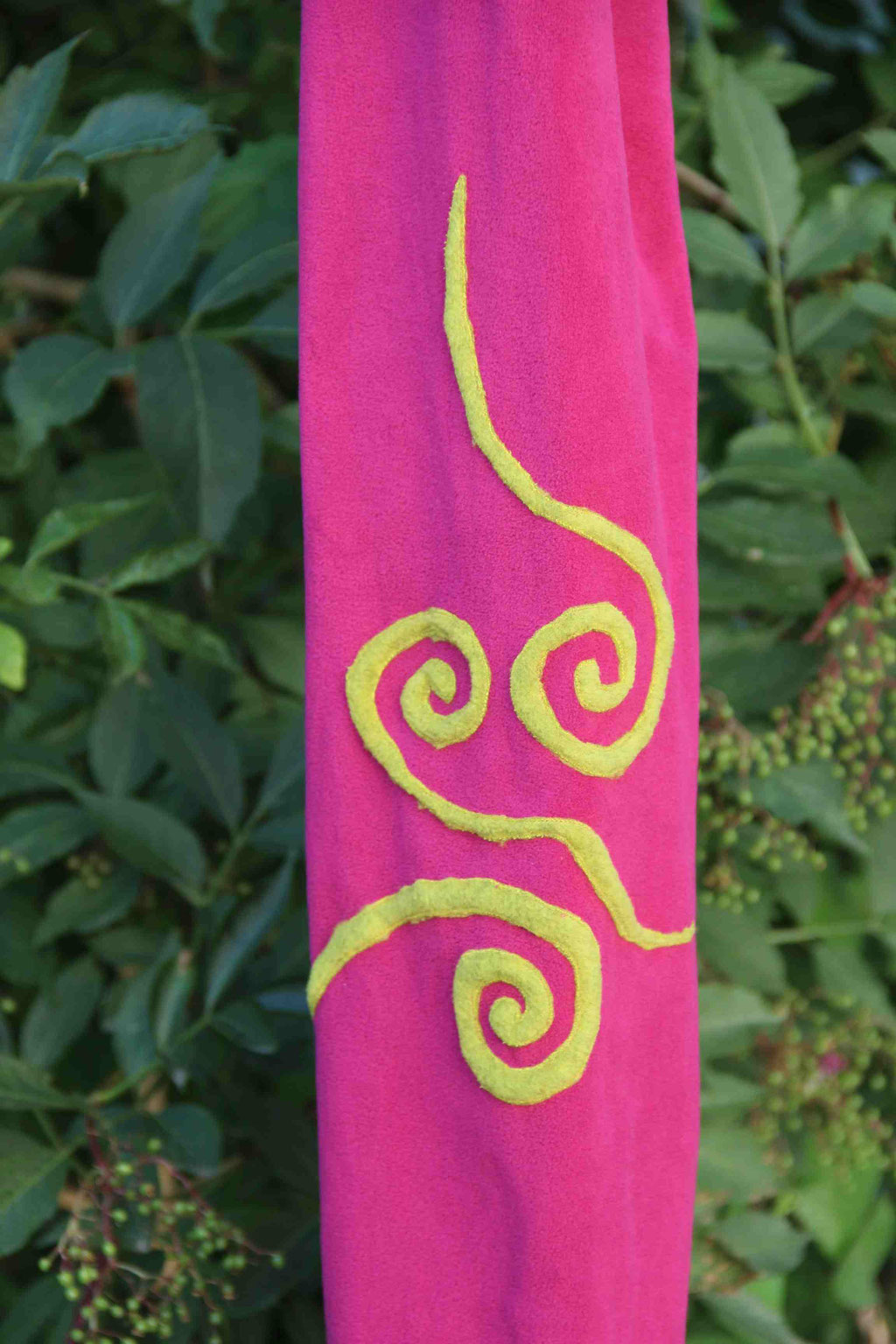 Pantacool "Troisième oeil"  Détail -Fuschia & vert bivouac - TM - W 120