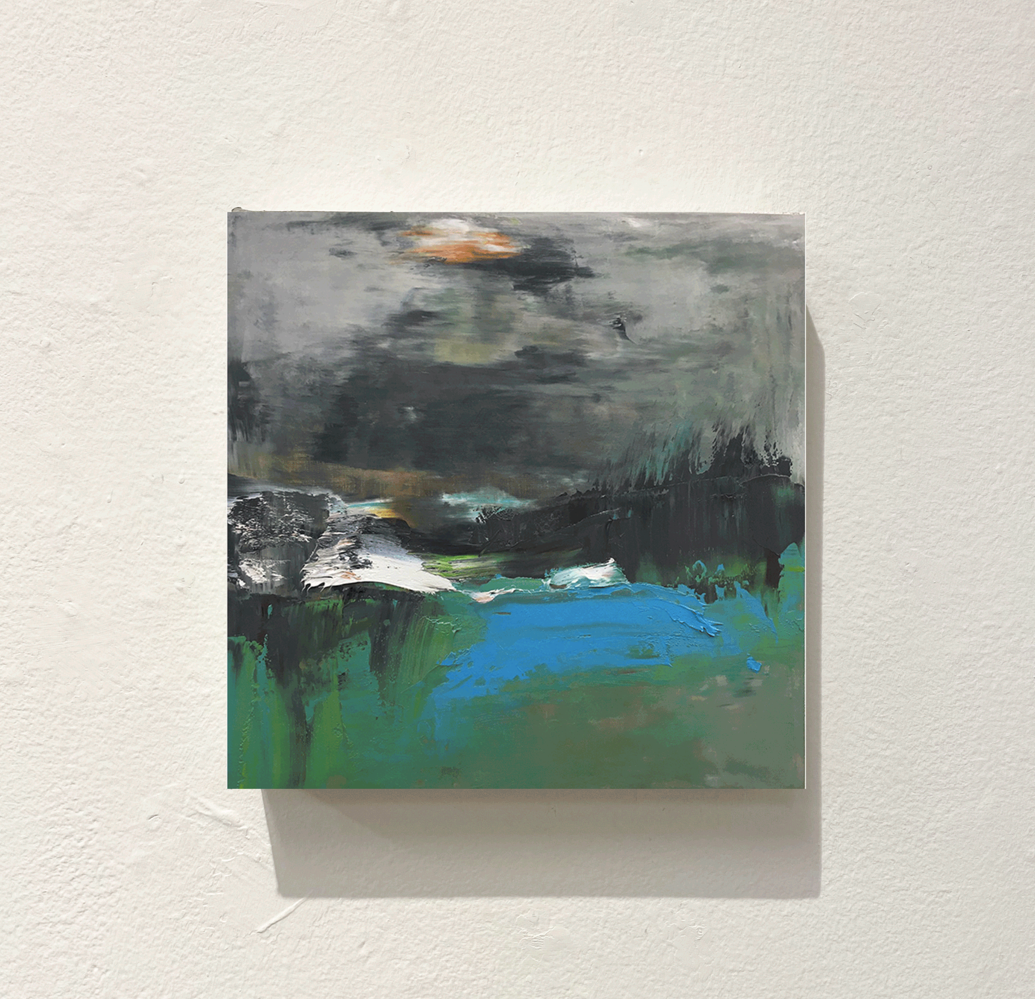 残る夕雲, 2020, oil on canvas, 45×45 