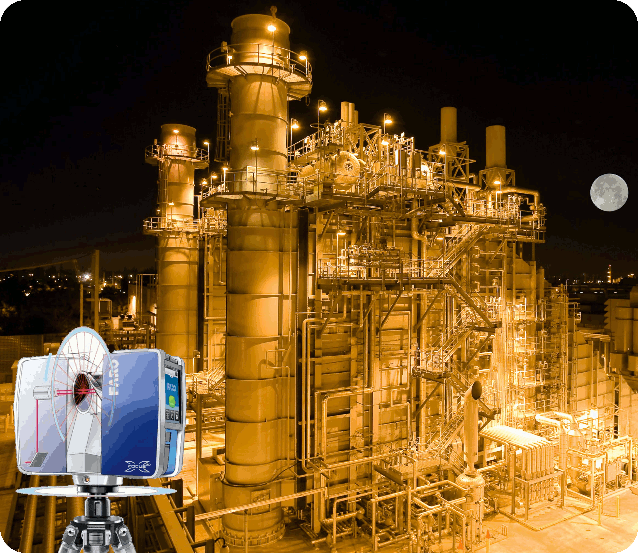 Relevé laser 3D usine pétrochimique