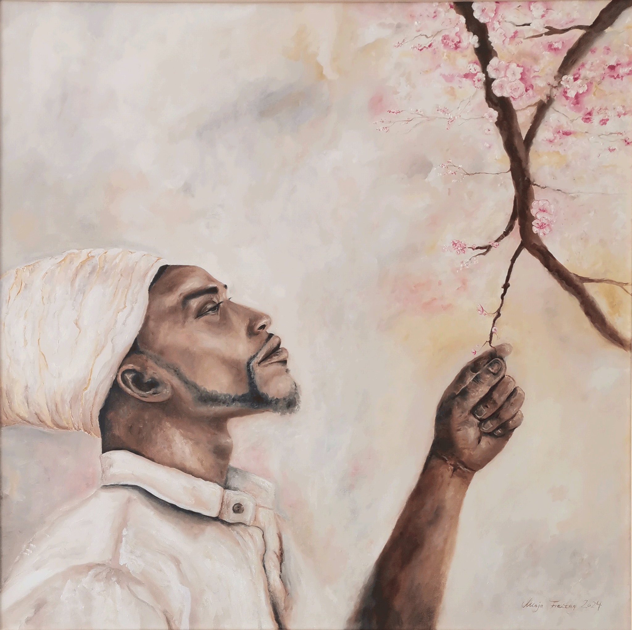 Der Duft der Mandelblüte III | 80 cm x 80 cm | Öl