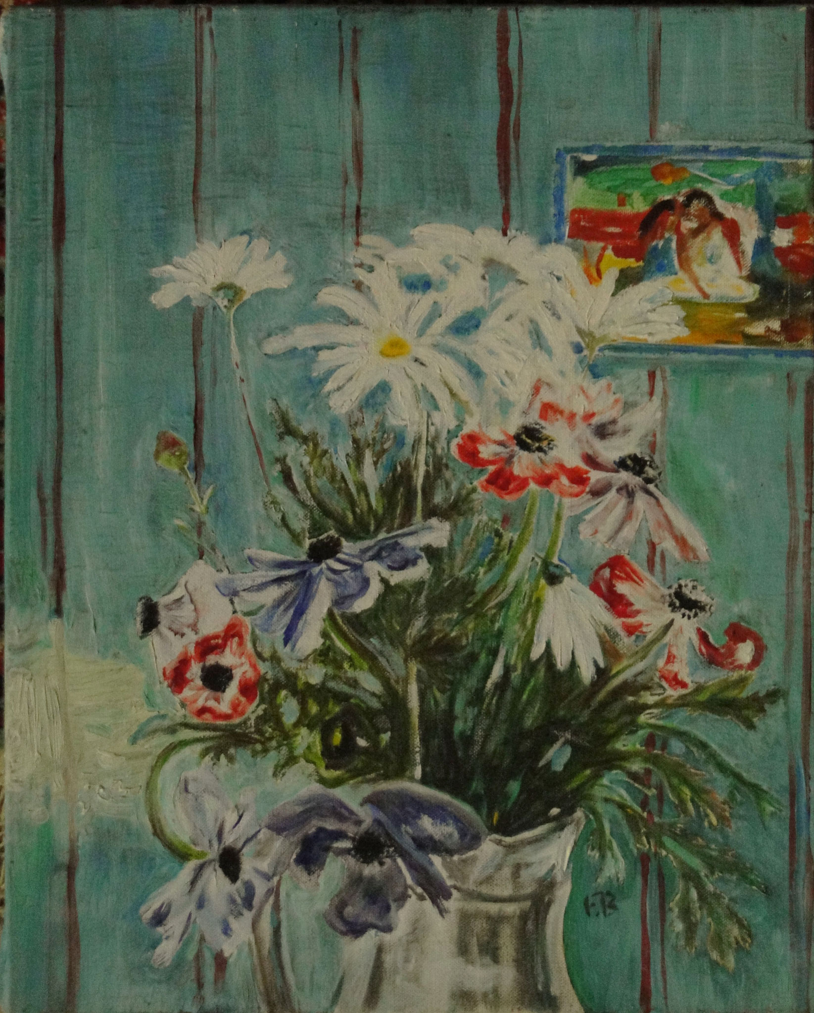 Marguerites, huile sur toile, 41 x 33 cm 