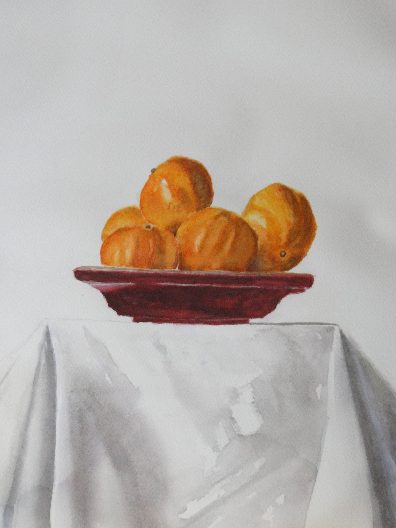 Mandarines, aquarelle sur papier, 46 x 34 cm
