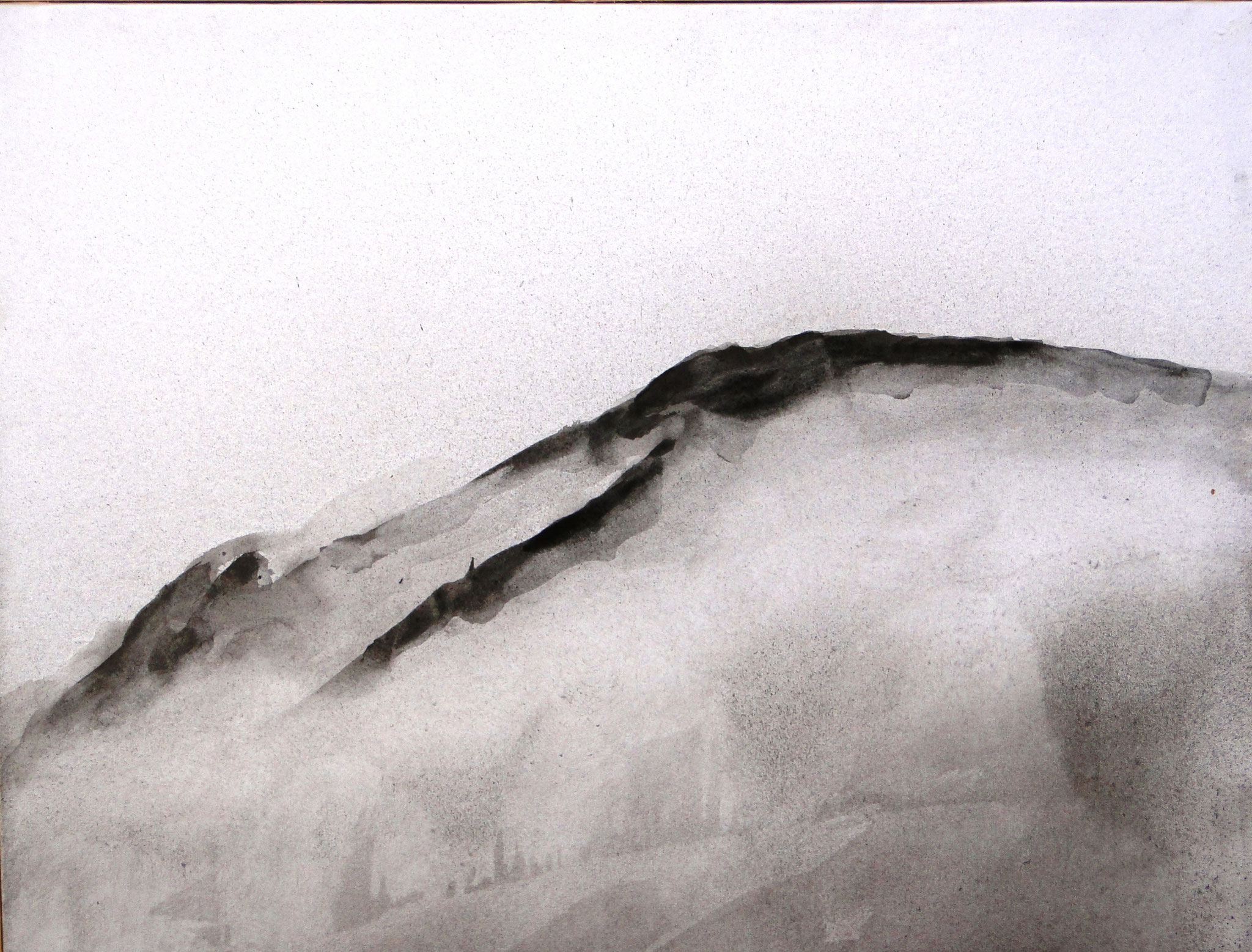 Crête d'Aucelon, encre sur papier marouflé sur toile, 50 x 50 cm