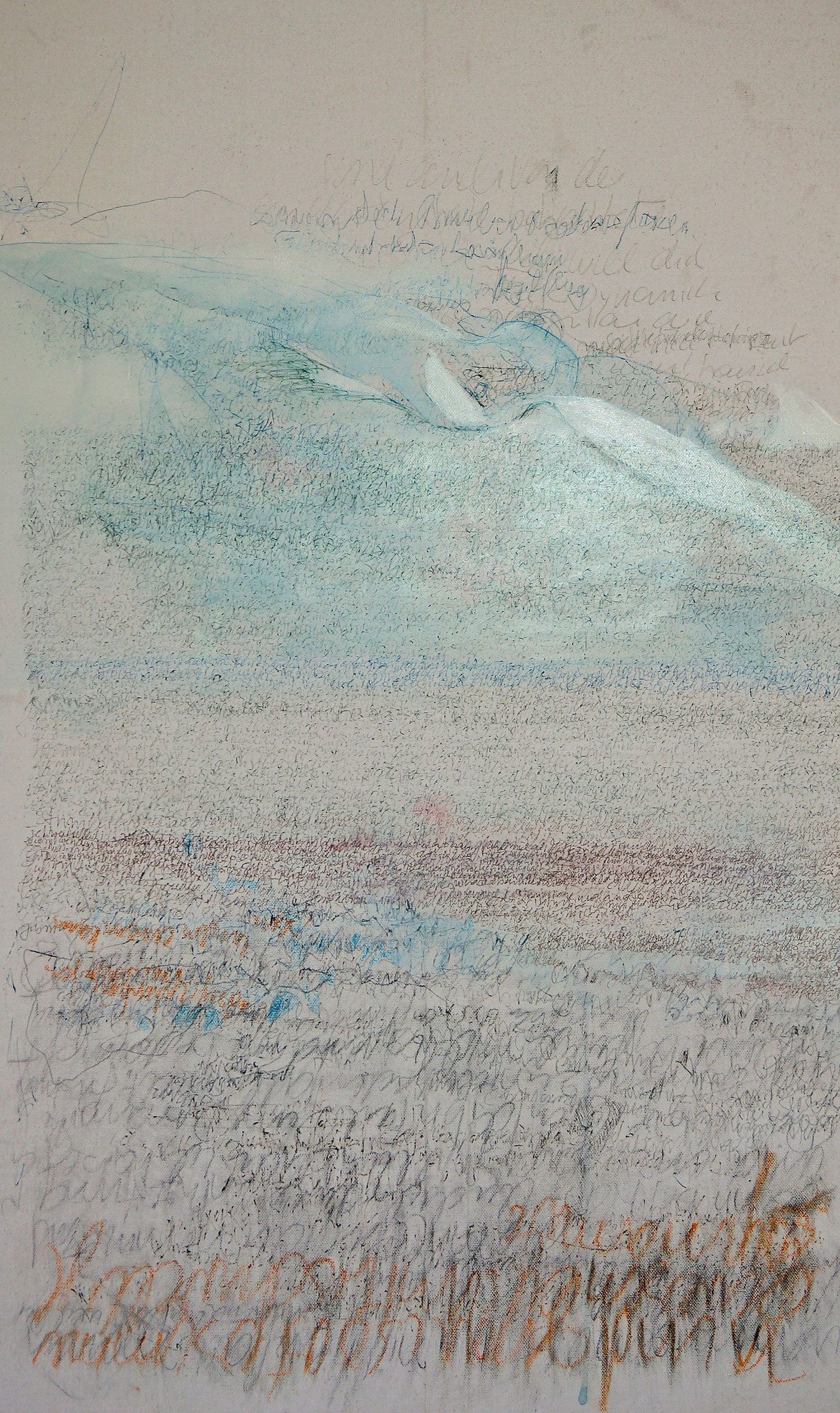 Landschaft mit Vogel  2014  115x74