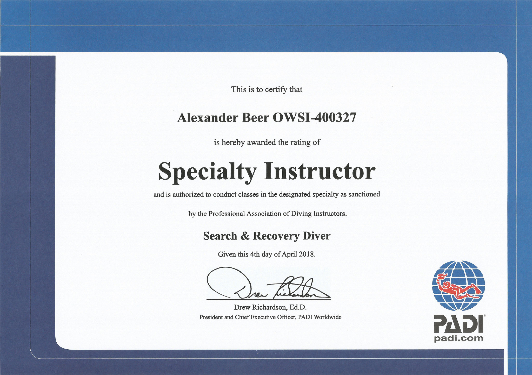 Search and Recovery Instructor (Suchen und Bergen)