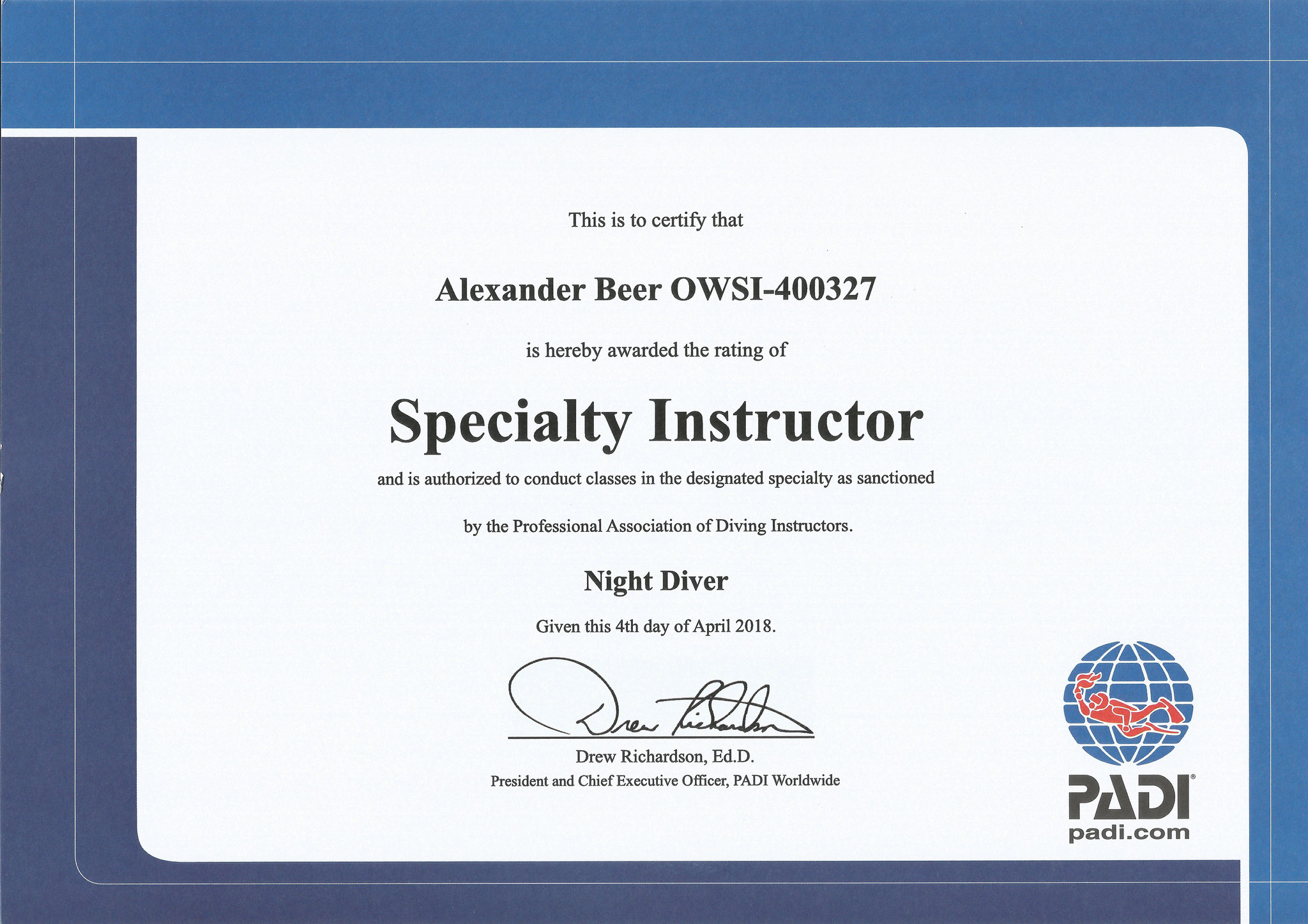 Night Diver Instructor (Nachttauchen)