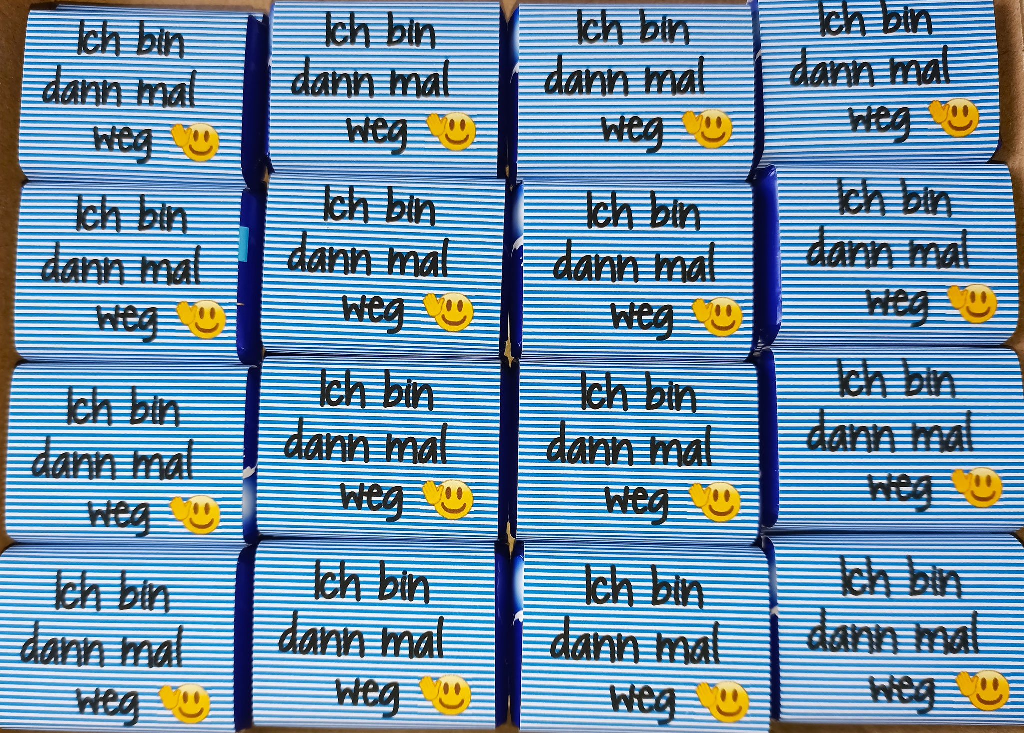 Abschied gestreift winkender Smiley