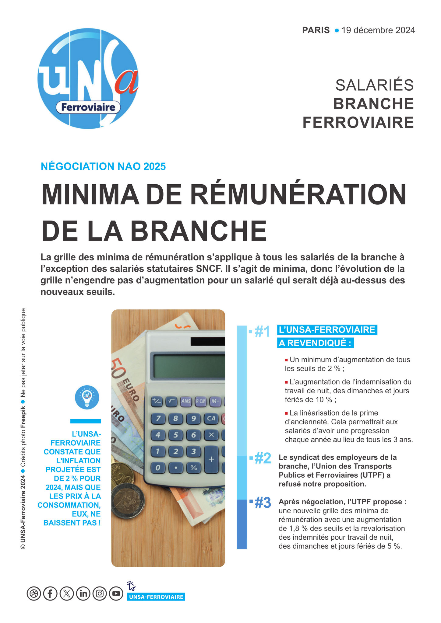 Les minima de l'accord NAO de la Branche Ferroviaire