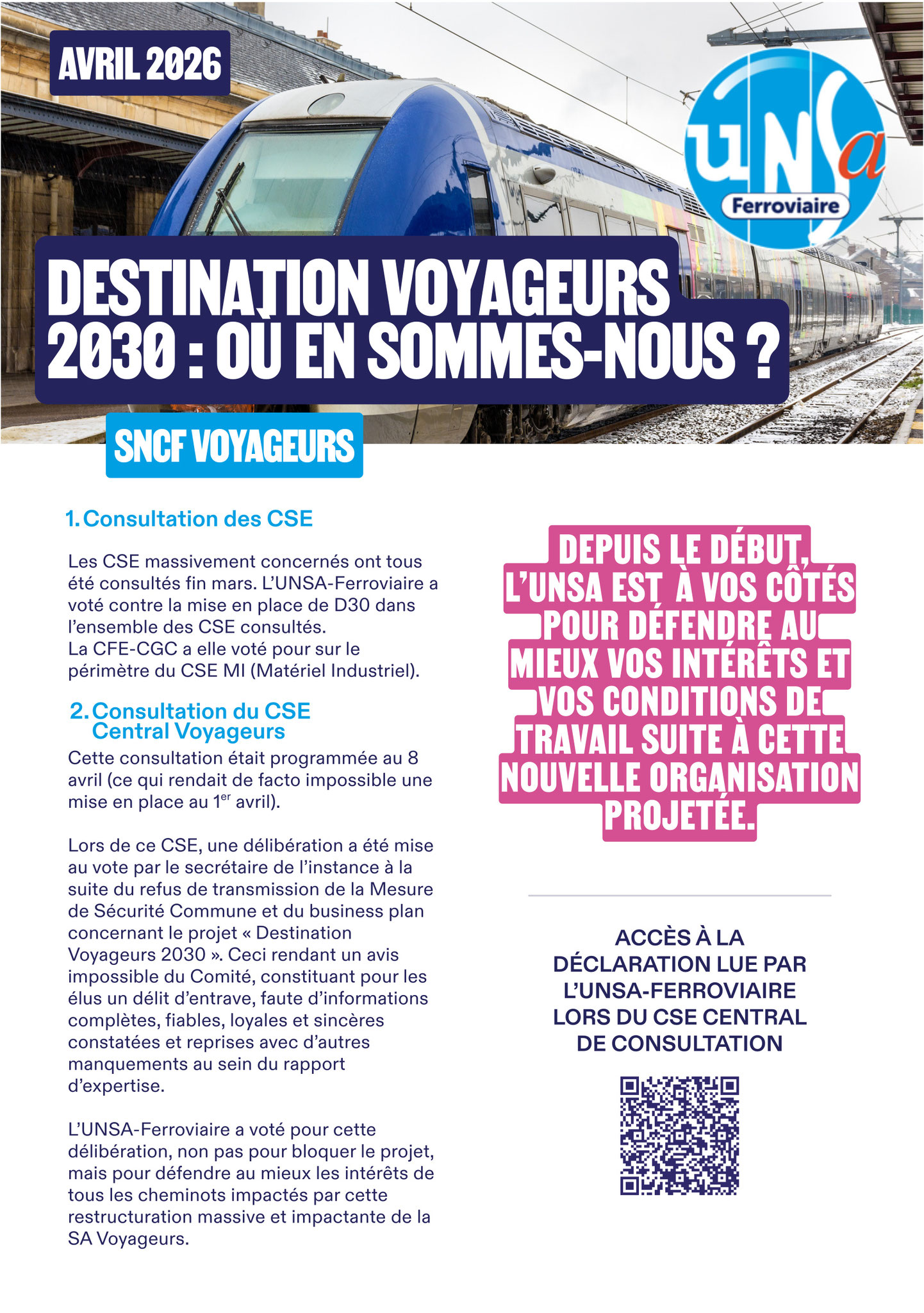 Destination VOYAGEURS 2030 : un point