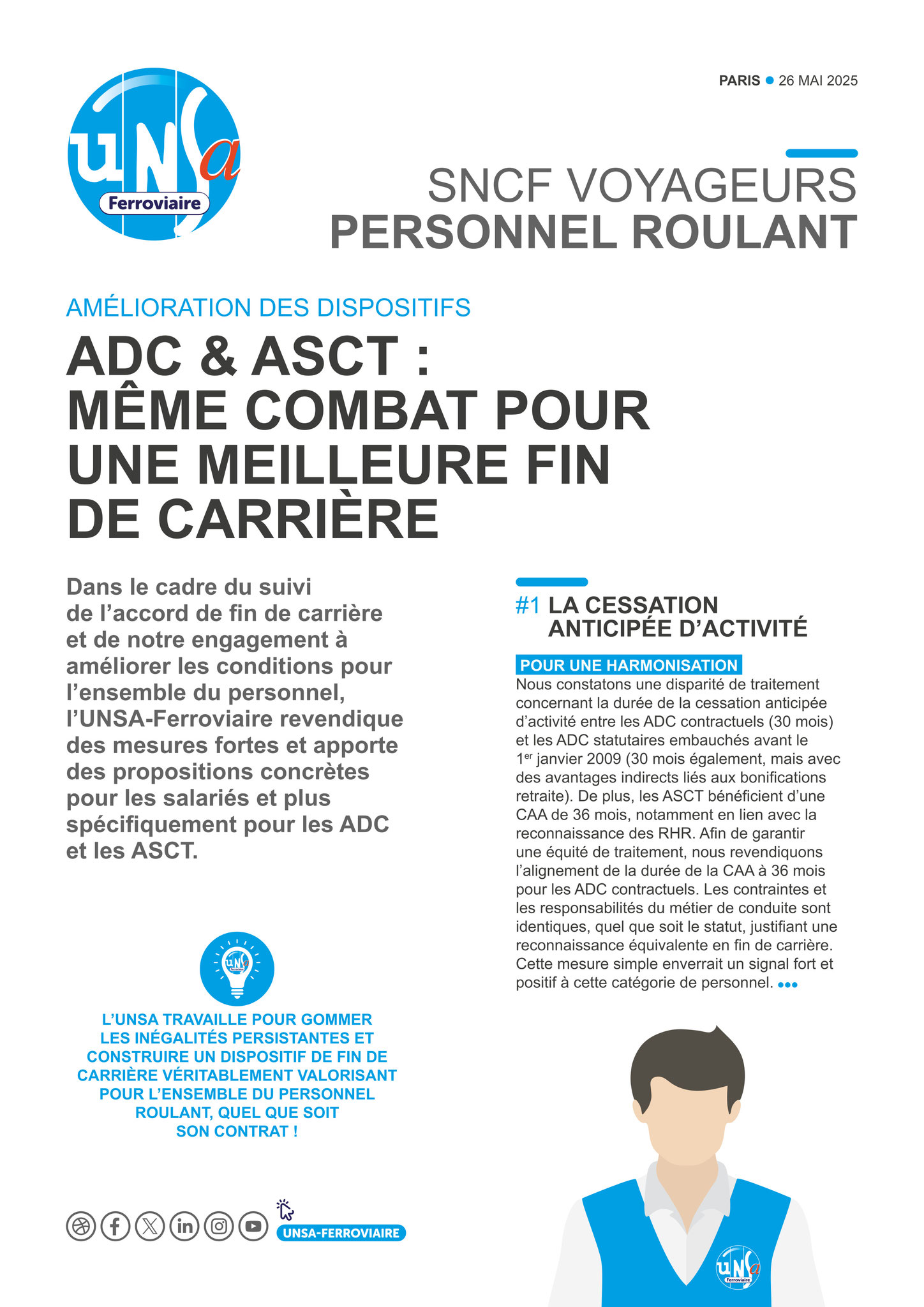 Mesures FIN de CARRIERE pour les Personnels Roulants