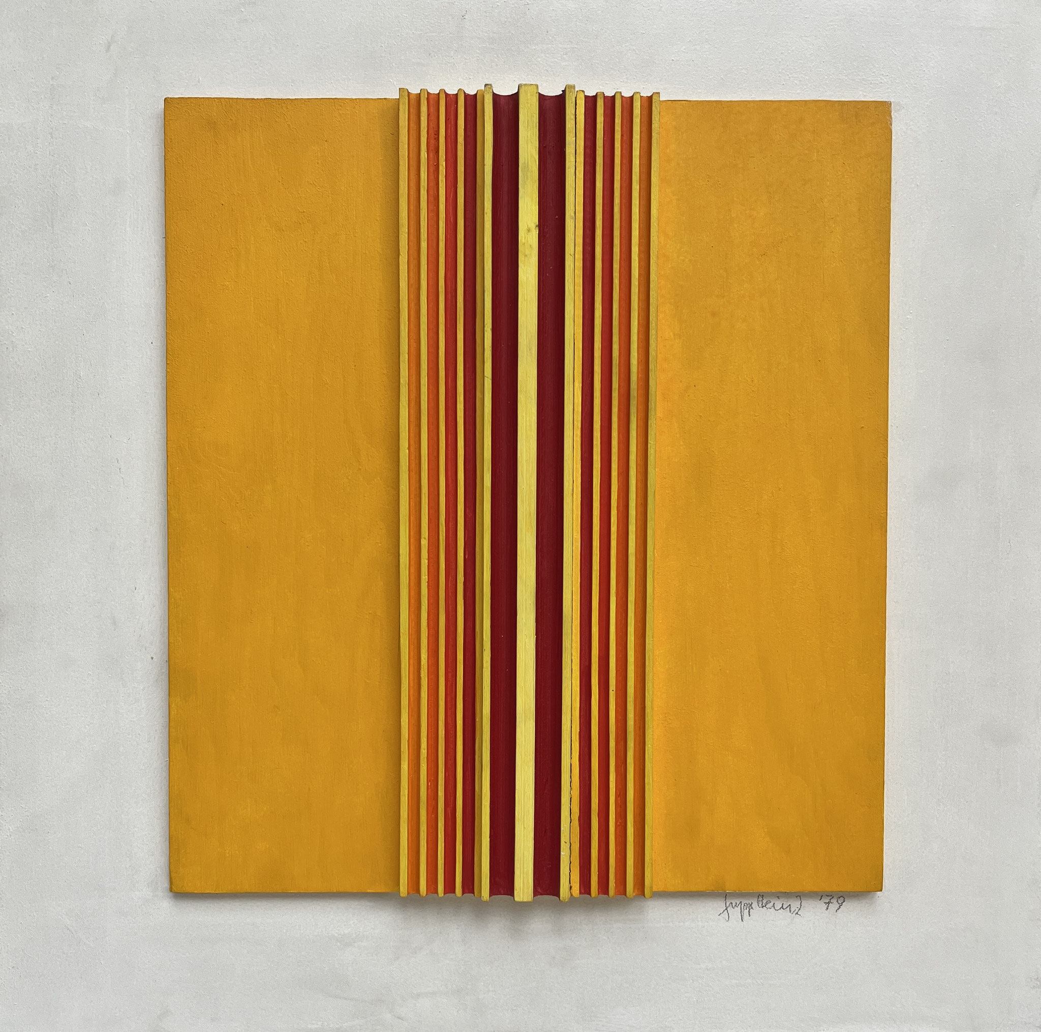 "Relief / Gradationen Rot auf Gelb" 50 x 50