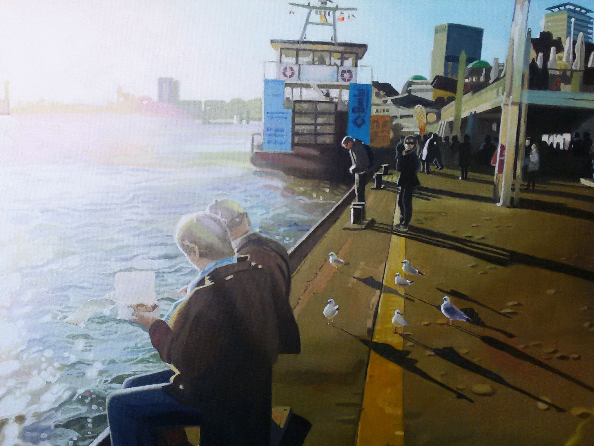 Landungsbrücken, Oil on Canvas, 60 x 50 cm