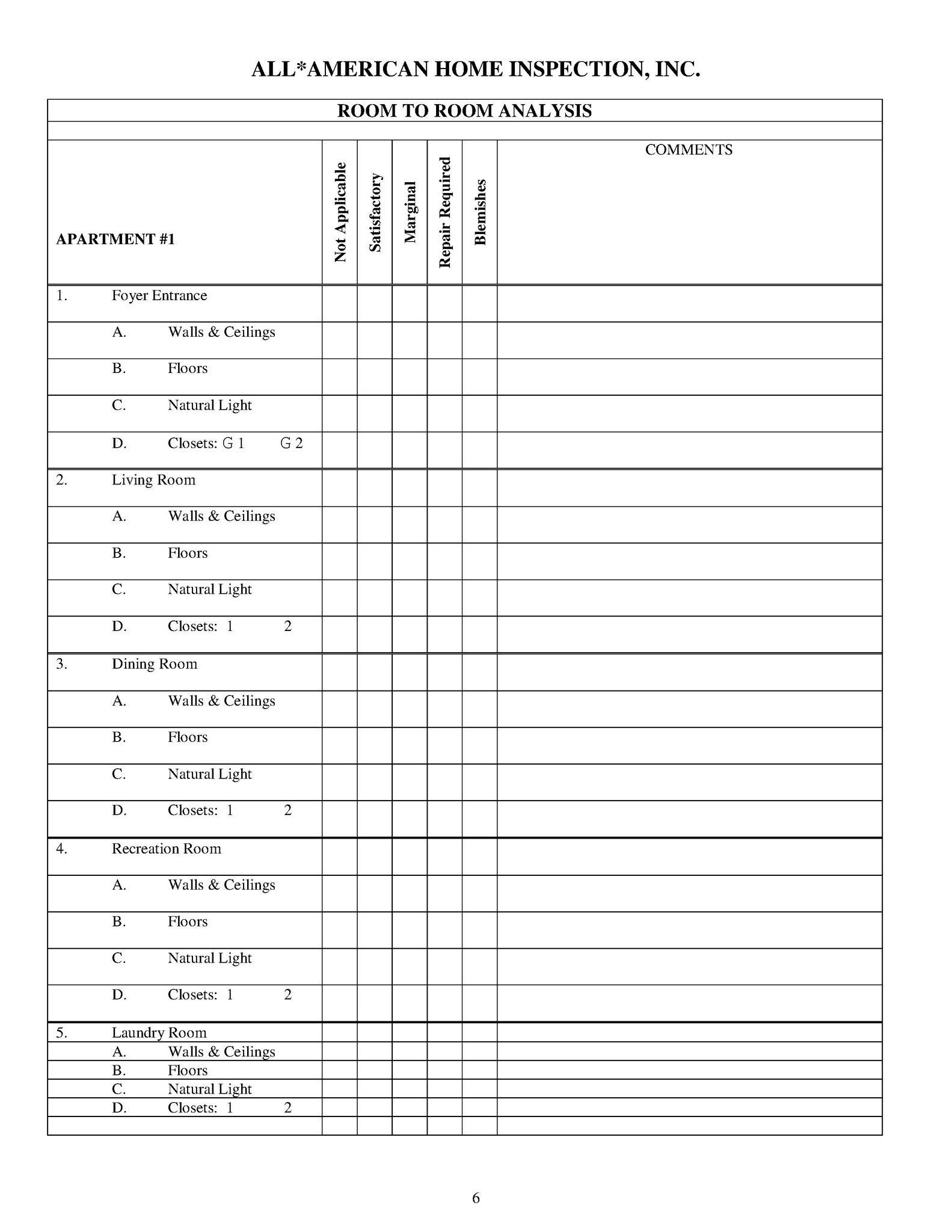 Room to Room Analysis