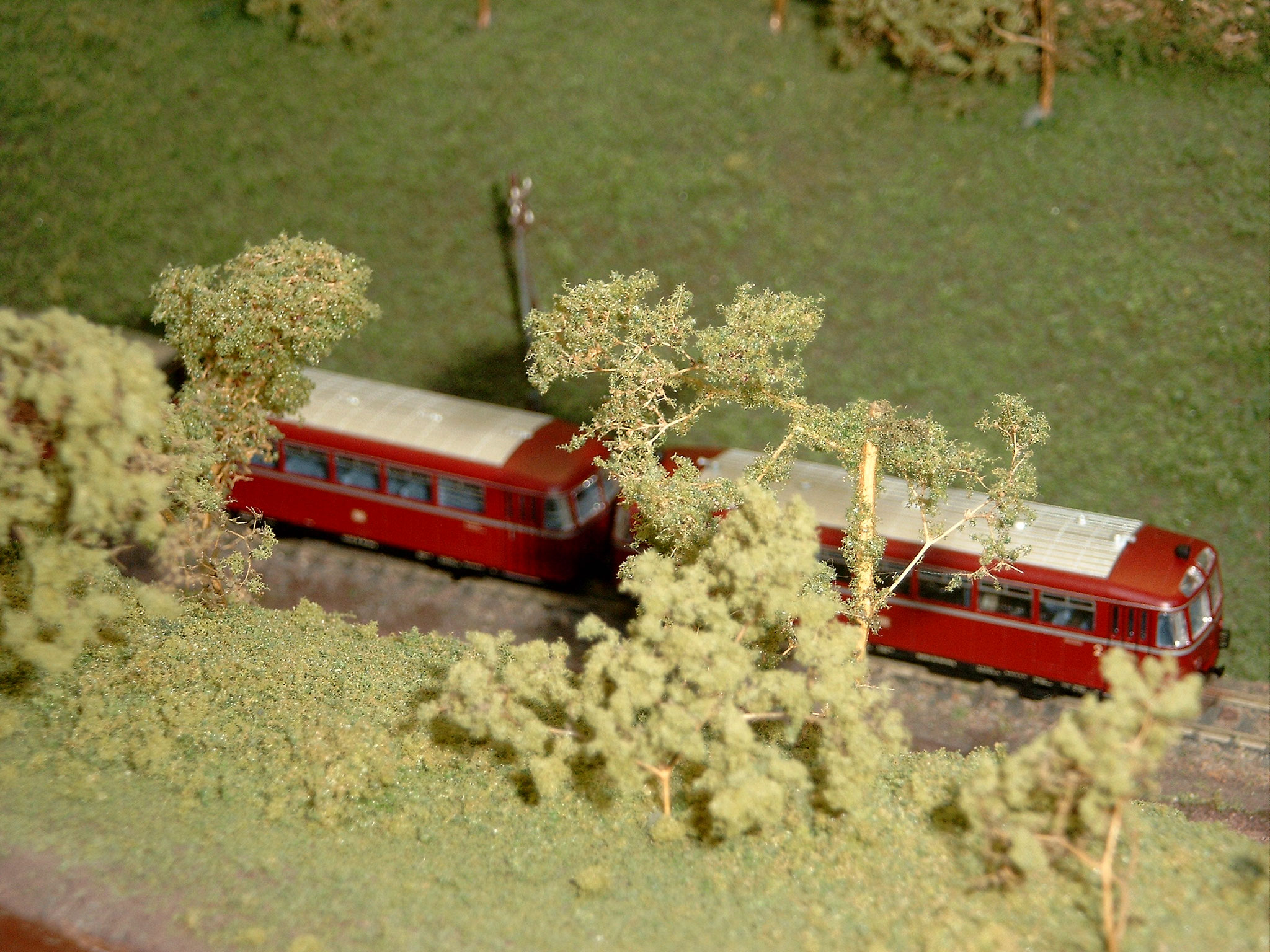 Ein Schienenbus ist auf dieser Strecke im Original nie gefahren.