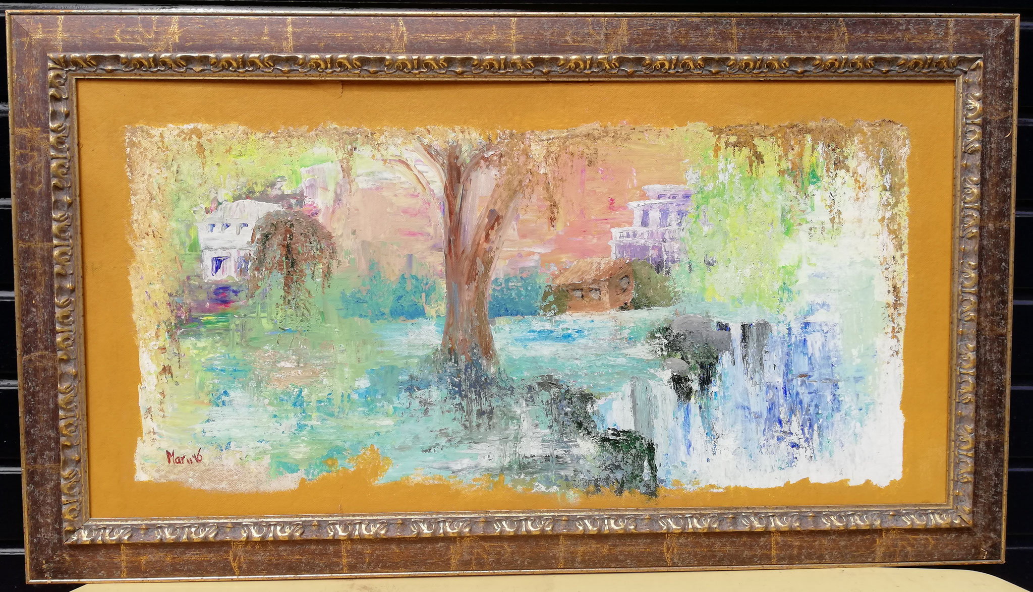 Tropische fantasie, acryl mes 2016