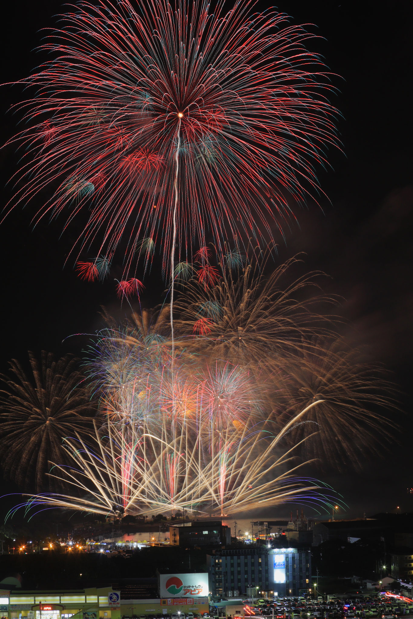 志布志みなとまつり、打ちあがる花火④(7月23日 志布志市)