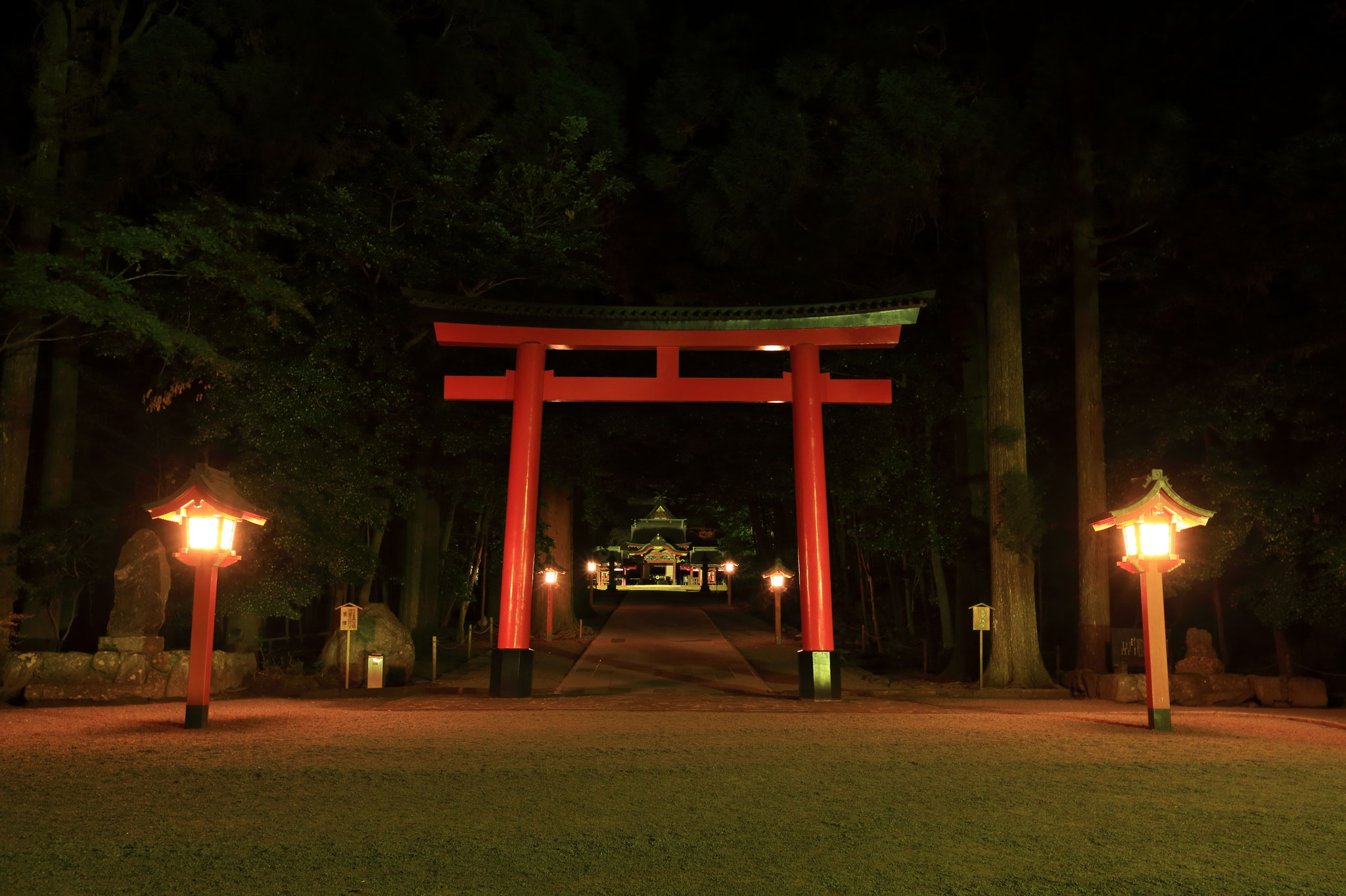 夜の霧島神宮は違った魅力がある(11/10 霧島市)
