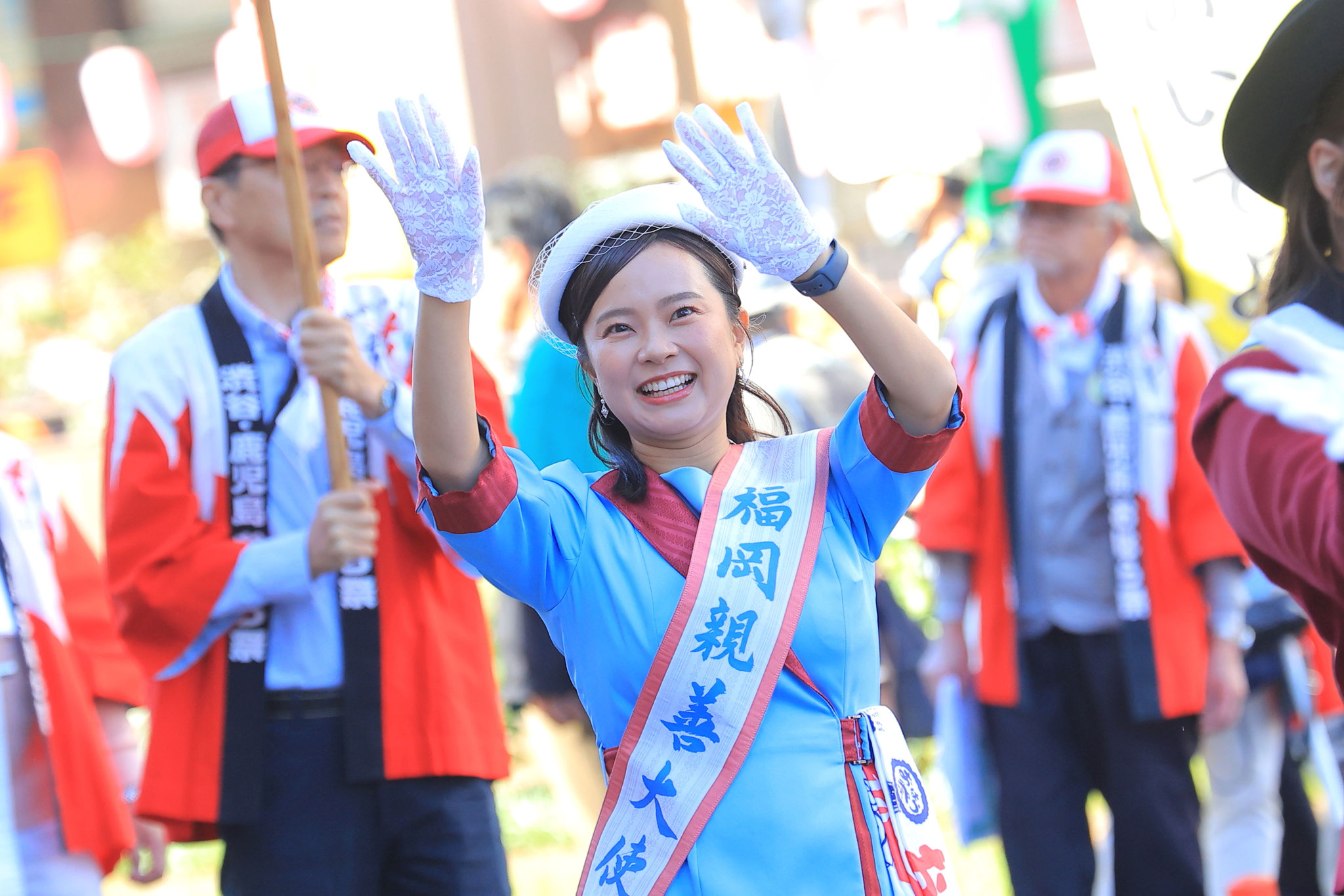 おはら祭で踊る福岡親善大使(11月3日鹿児島市)