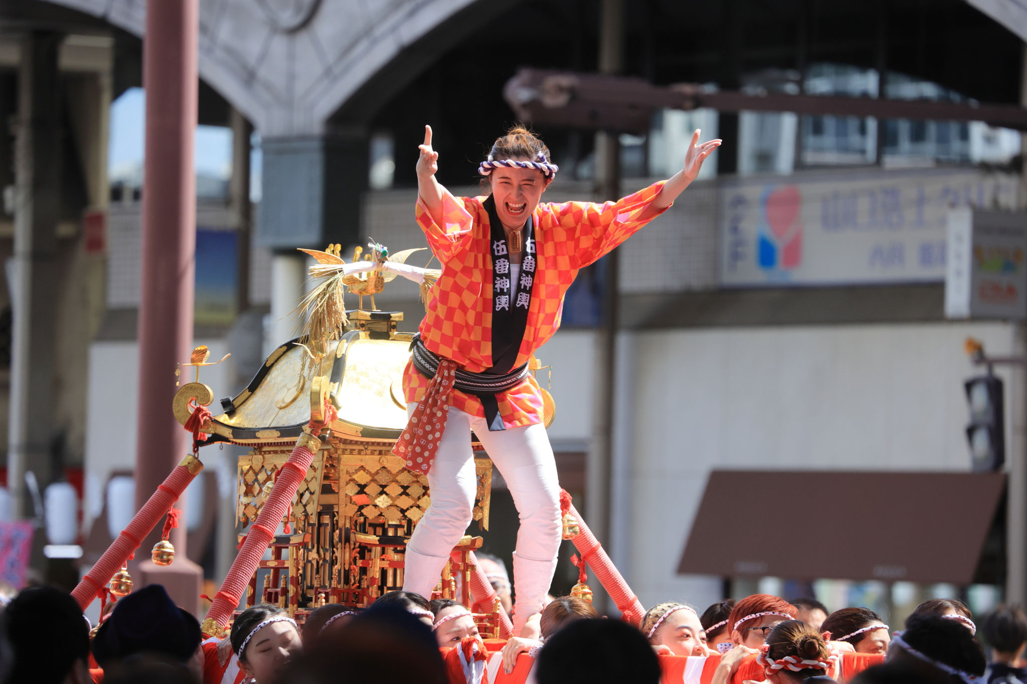 力強い掛け声で共に行く(7月20日 鹿児島市)