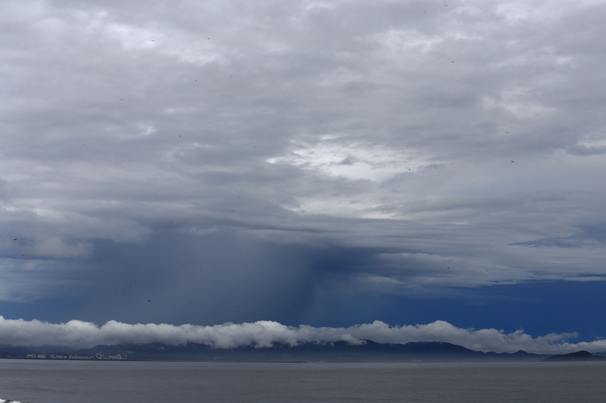 宮崎県串間市に大雨を降らせている光景を柏原海岸より撮影(2016.7.10 )