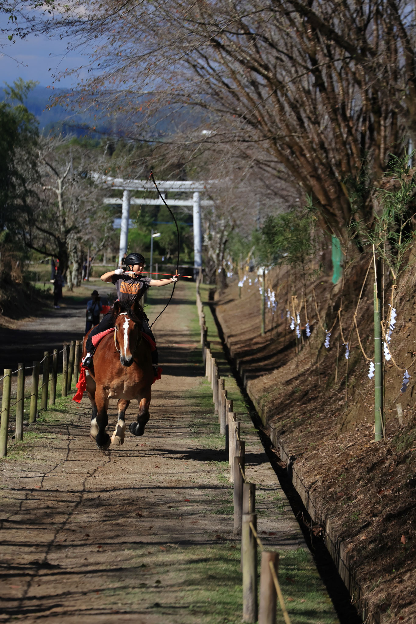 流鏑馬本番まで練習する姿3(11月17日 曽於市)