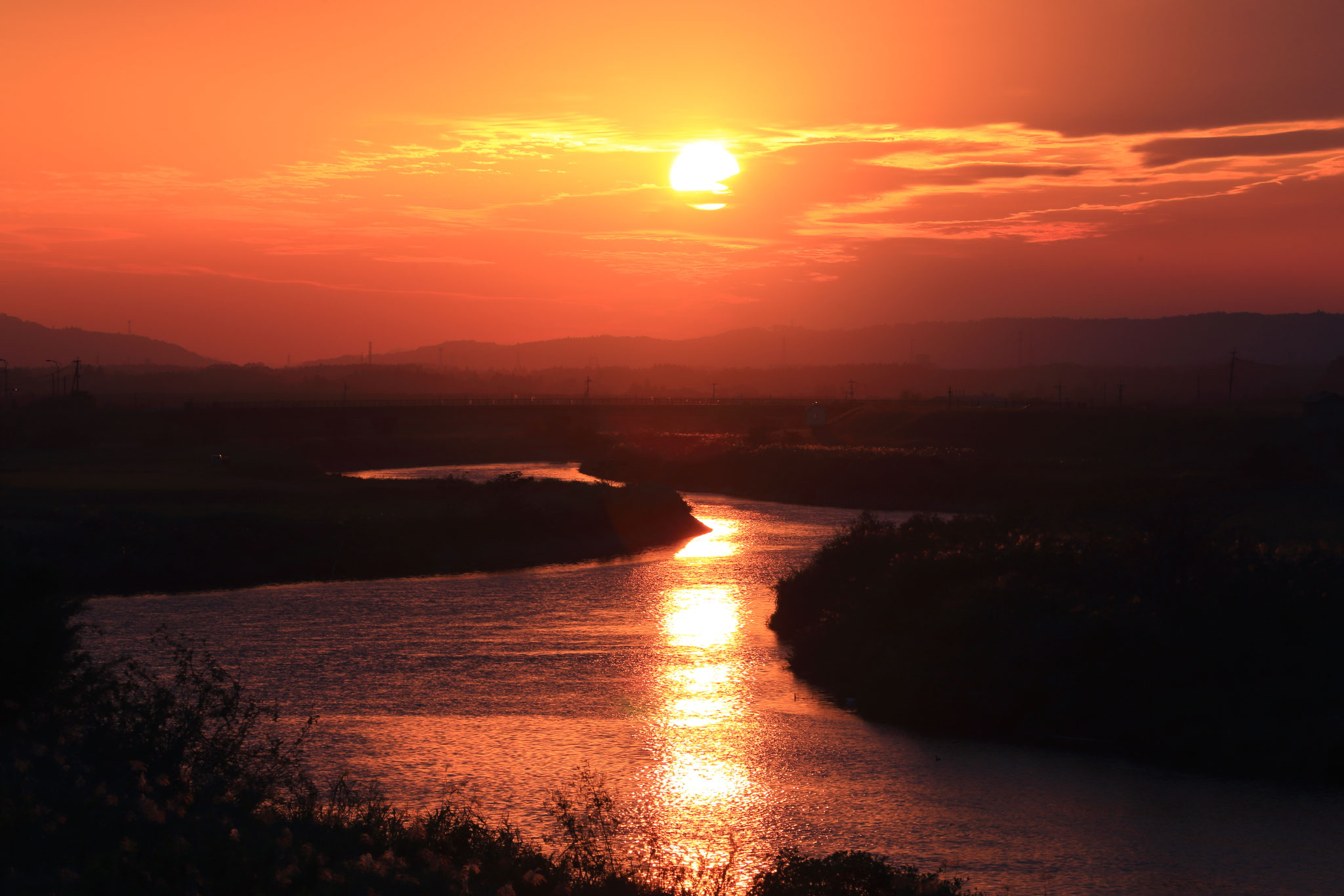 高良橋から眺める夕陽