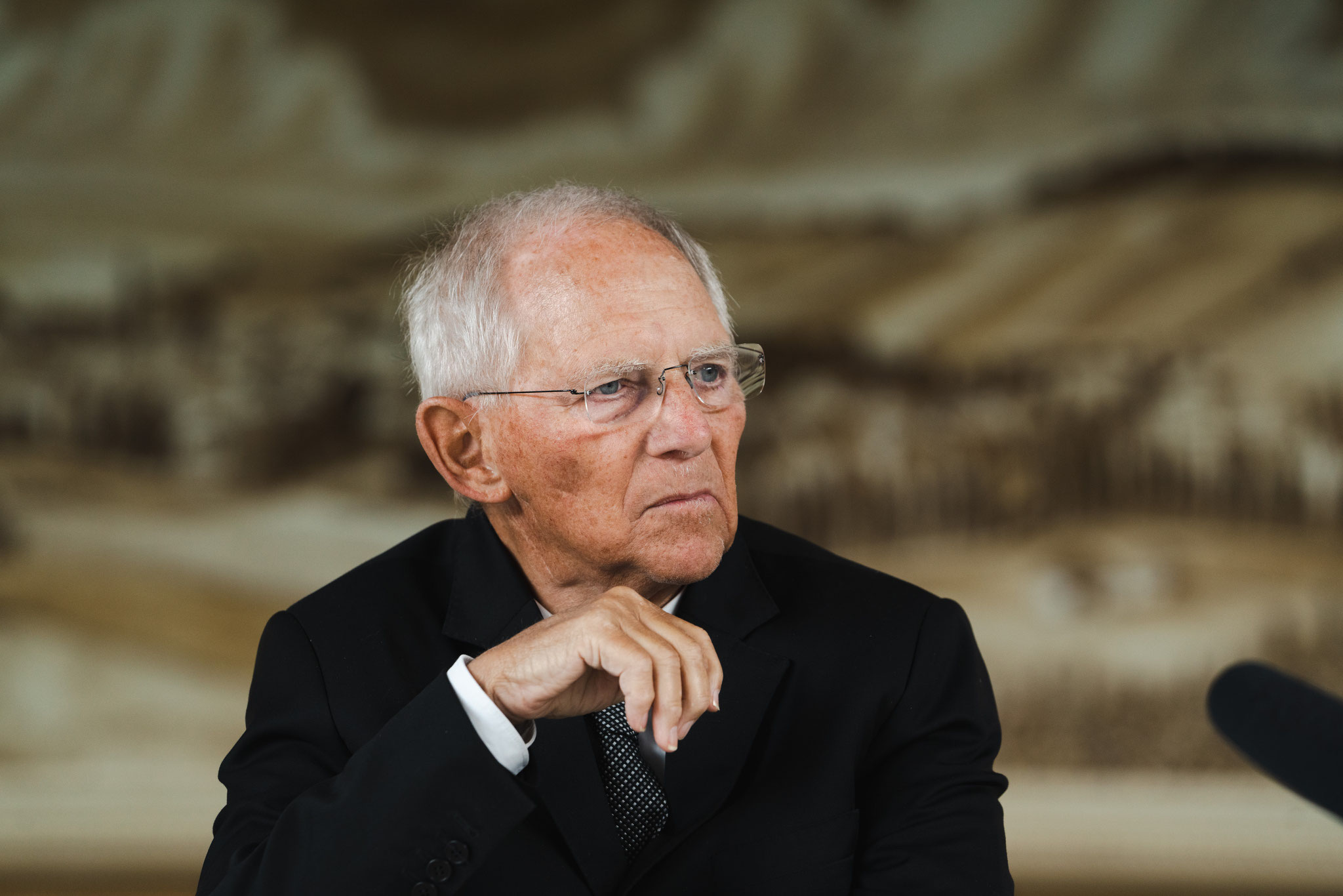 Wolfgang Schäuble bei einer Wahlkampfveranstaltung in Roxheim