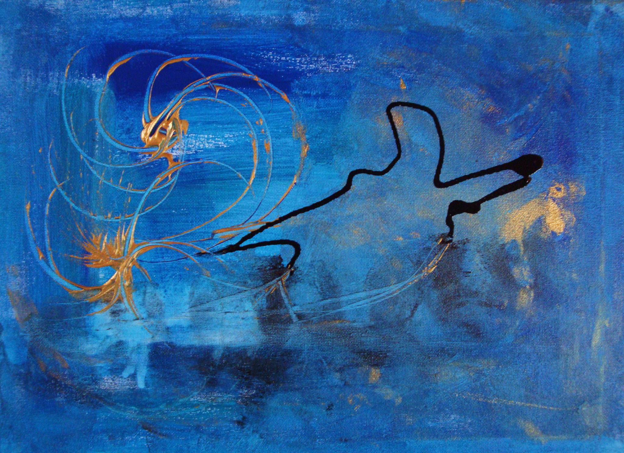 Blauer Moment 60x50 cm | Acryl auf Leinwand