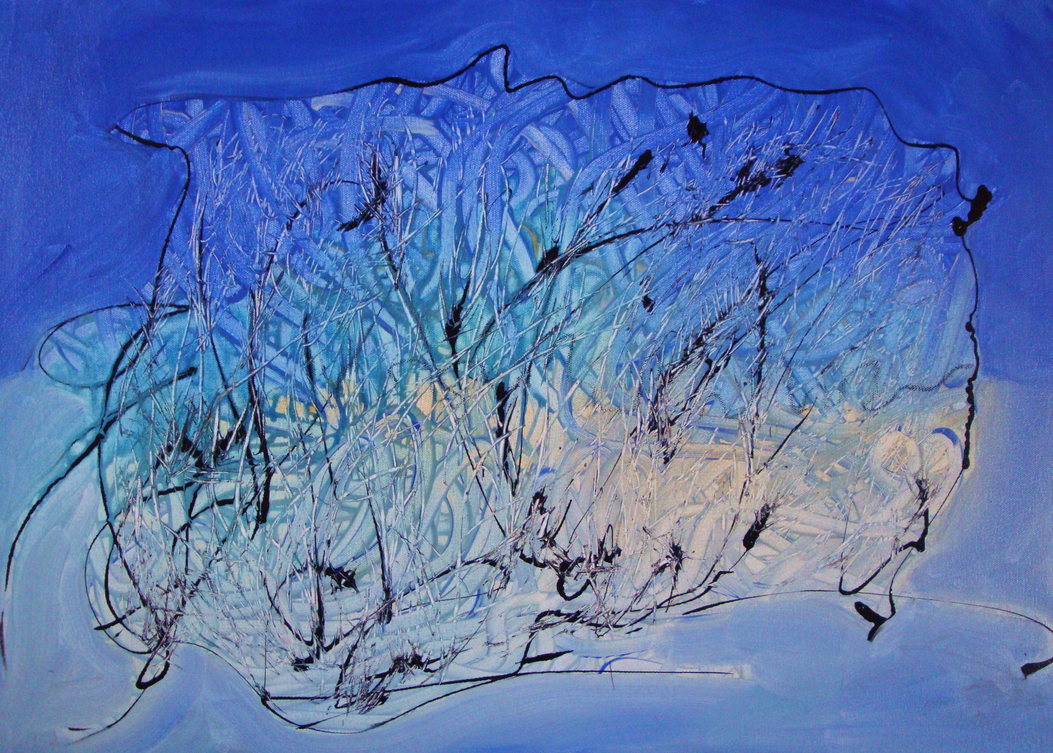 Blaue Wiese 1 60x50 cm | Acryl auf Leinwand