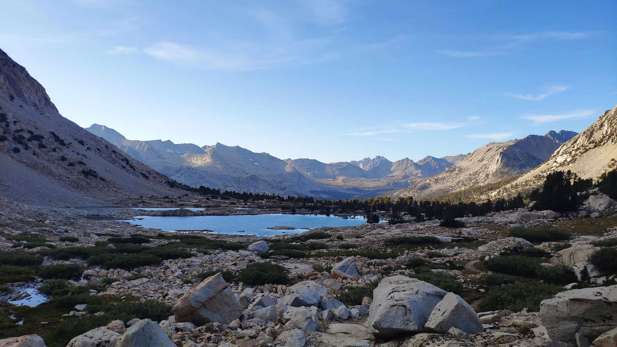 Blick auf Lake Marjorie, Sierra Nevada, Kalifornien