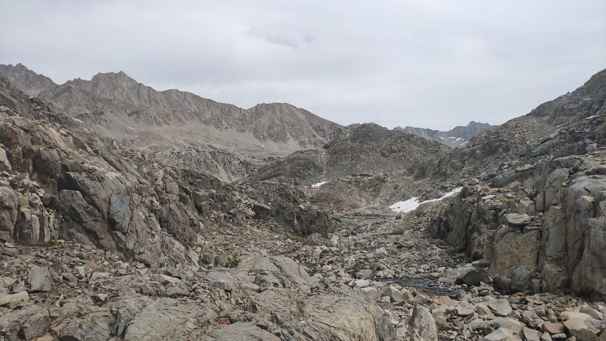 Aufstieg zum John Muir Pass, Sierra Nevada, Kalifornien