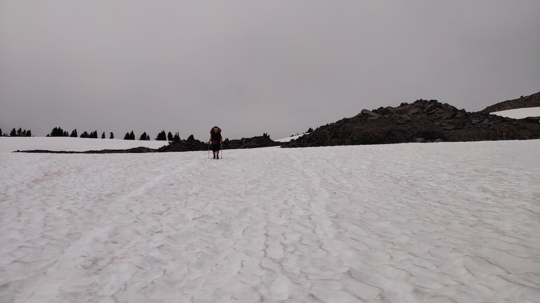 Längere Schneepassagen nördlich vom Mt. Jefferson, Oregon