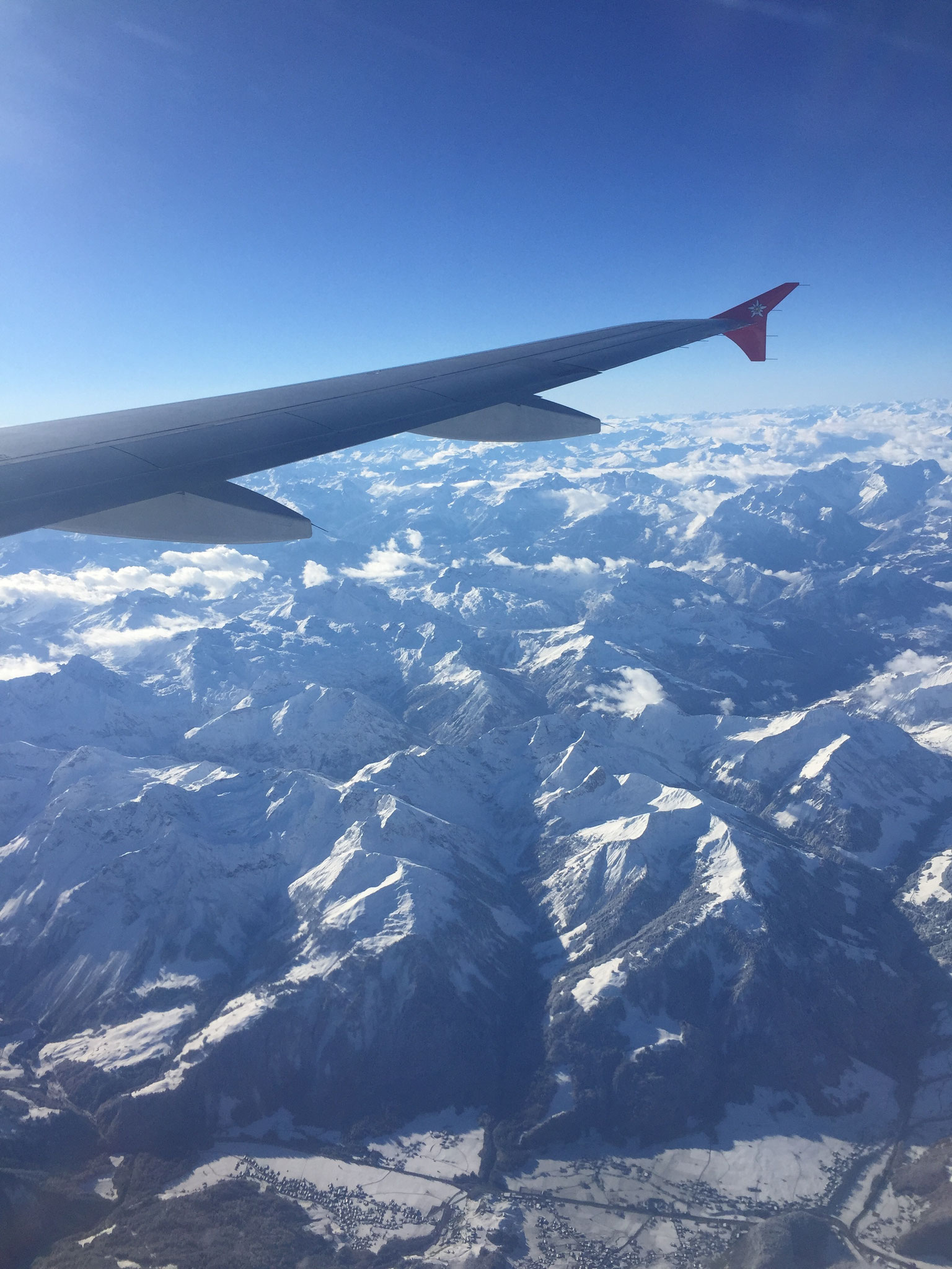 Schon auf dem Flug nach Ägypten viel Sehenswertes - Die Dolomiten