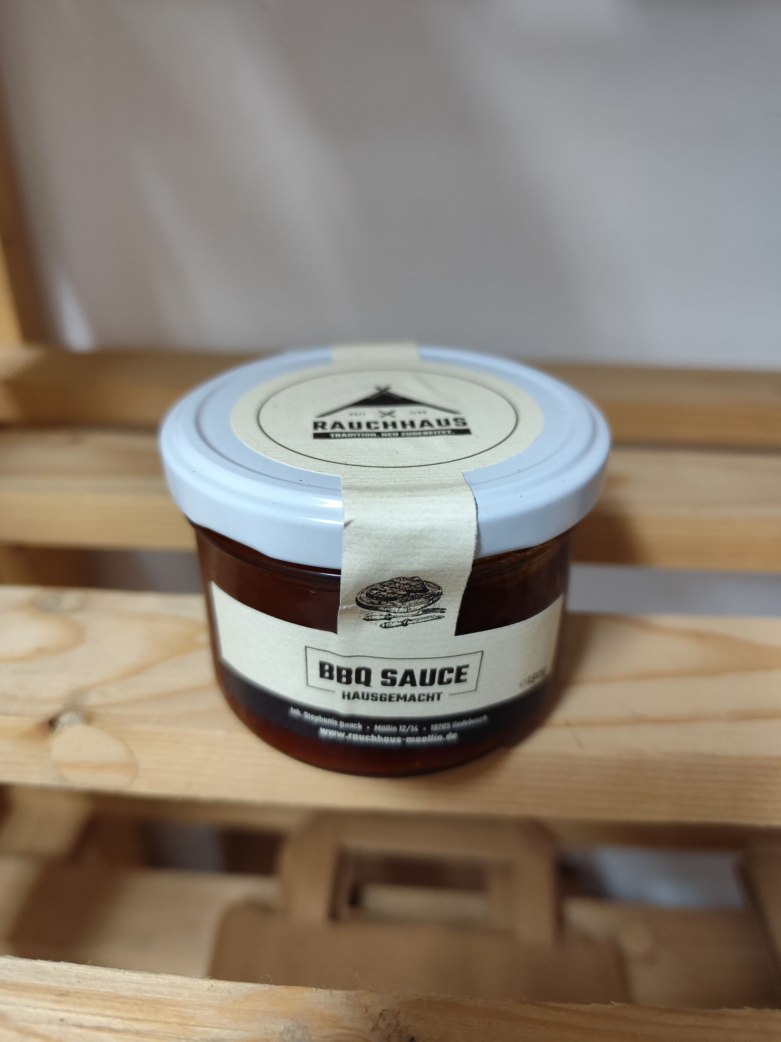 Hausgemachte BBQ Sauce 4,90 € (im Glas 150g)