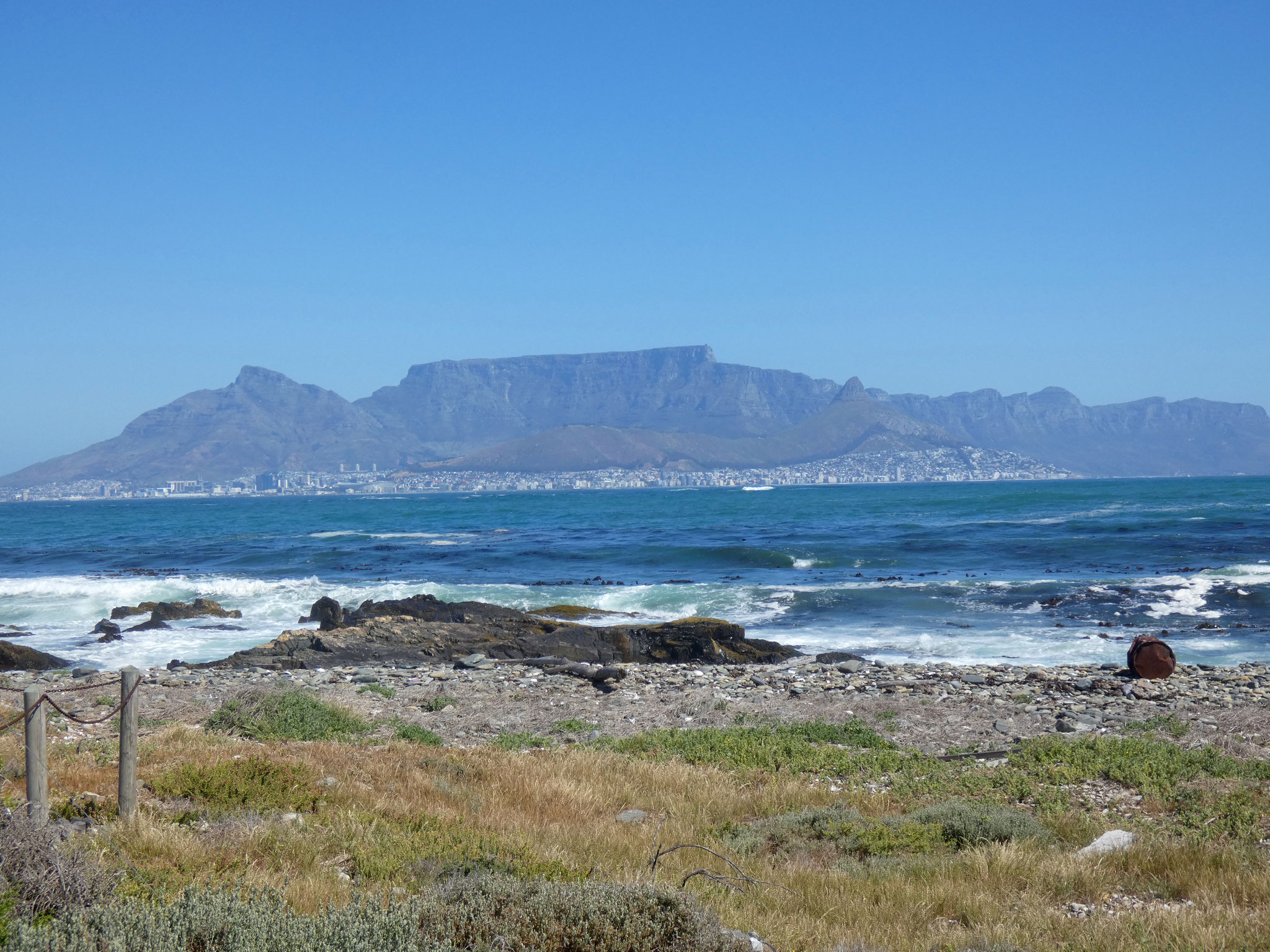 Sicht auf Tafelberg von Robben Island