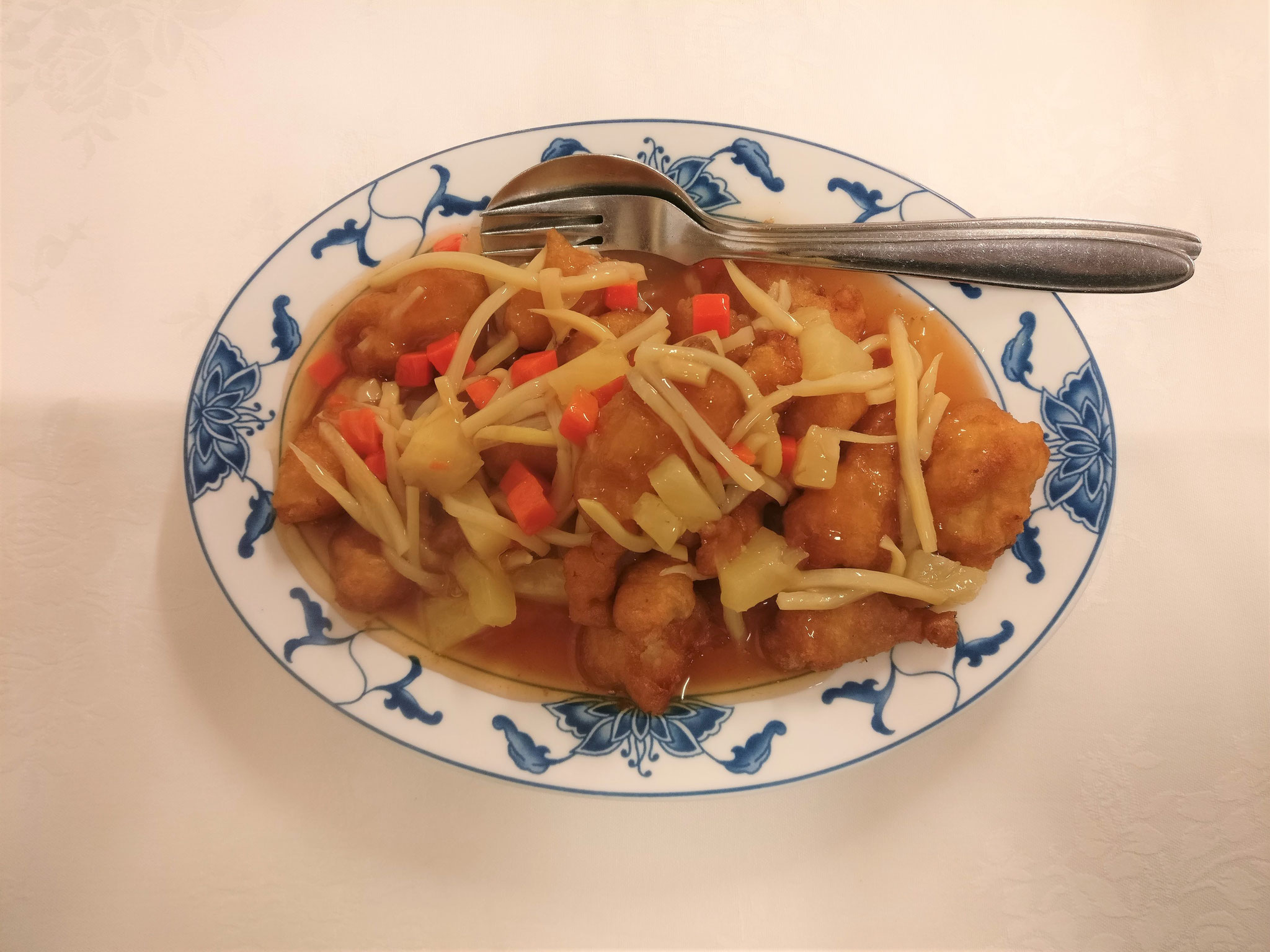 Hühnerfleisch süßsauer