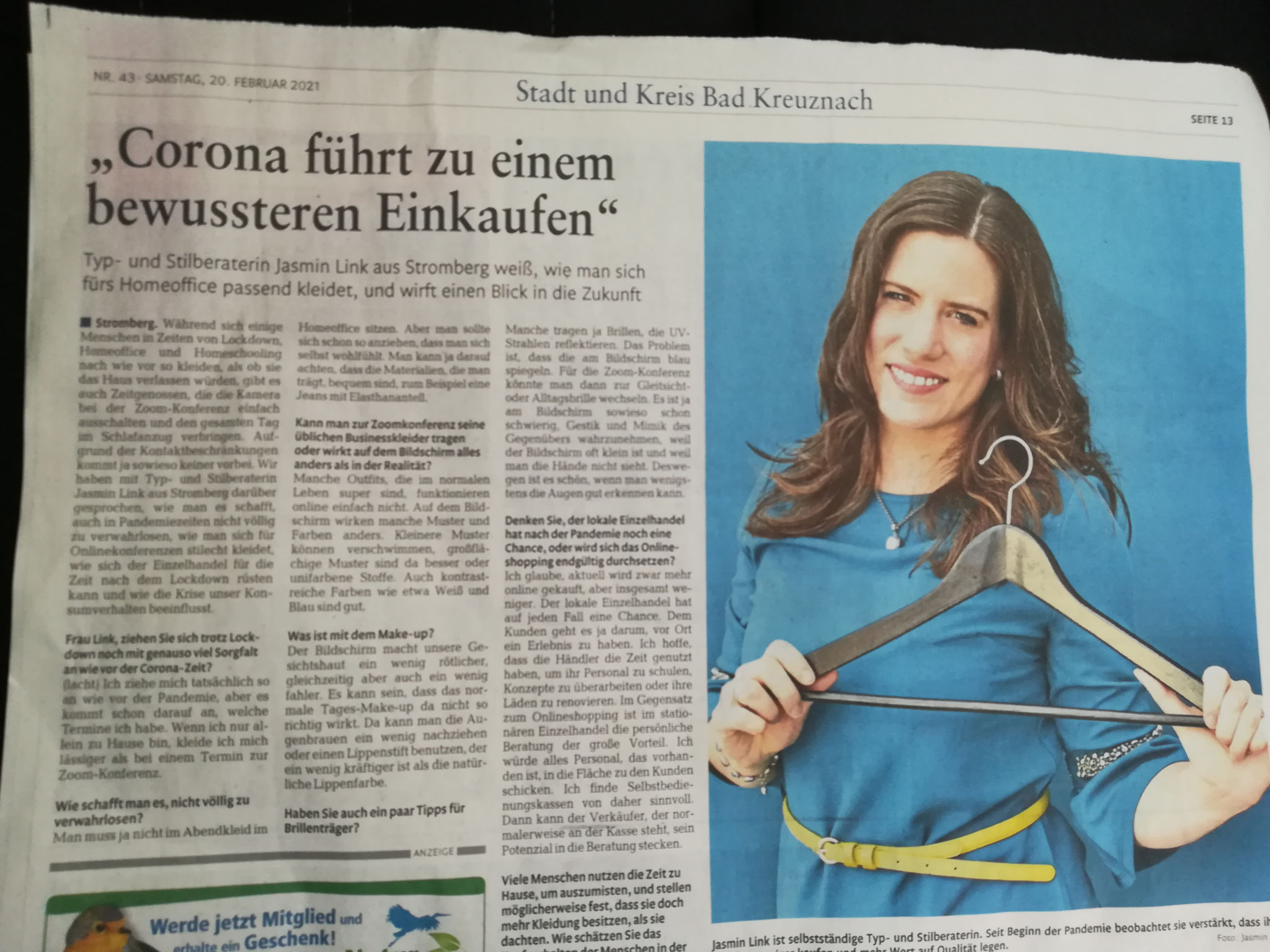 Presseberichte Stilberatung Rhein Zeitung