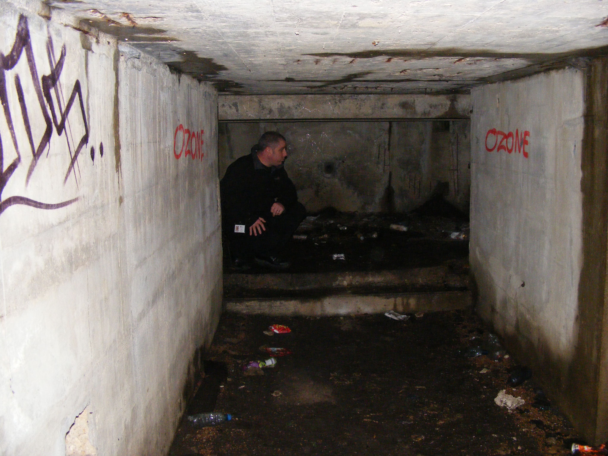 Inside one of the bunkers . .  here we caught some amazing evedence! 