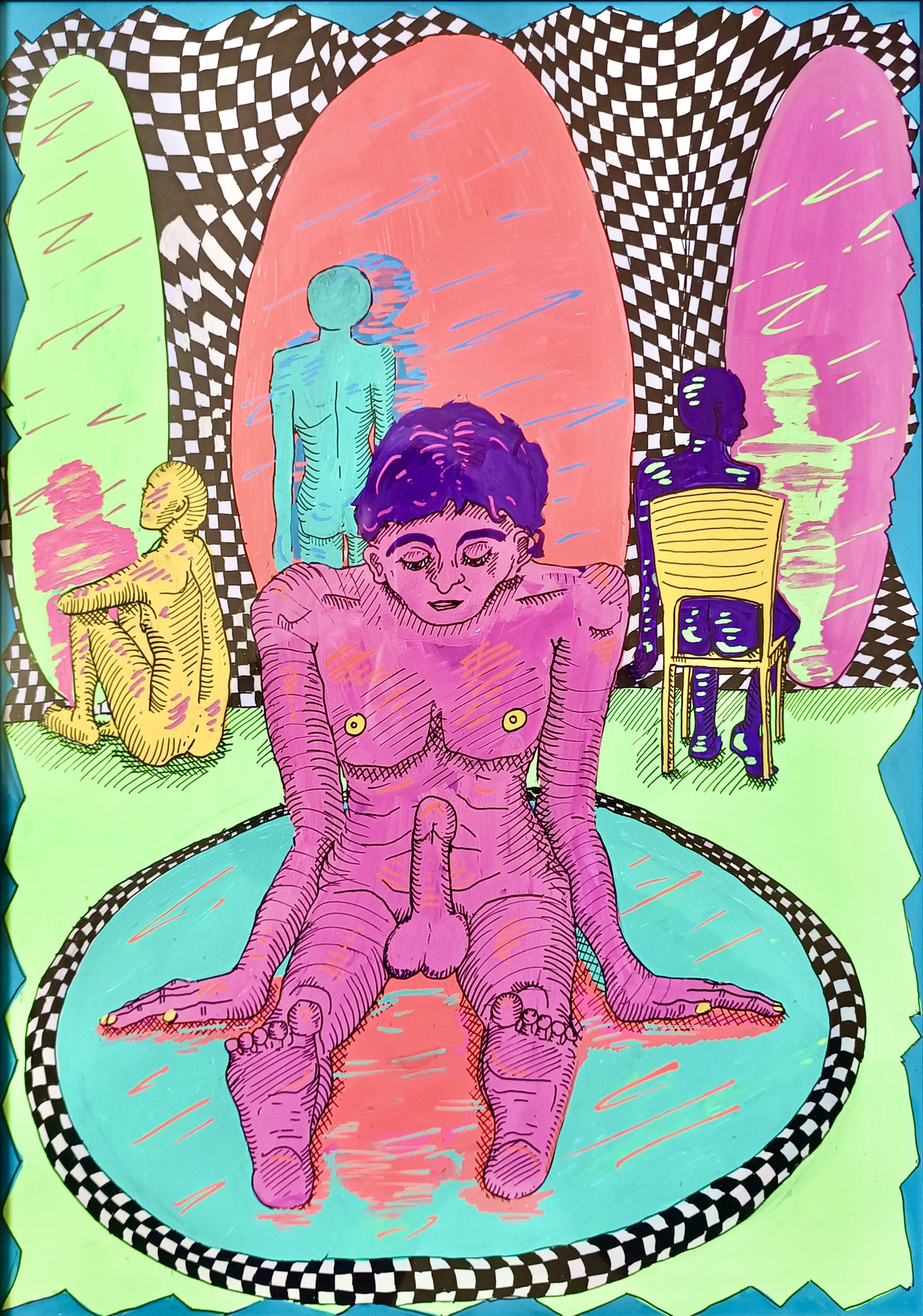 Narziss - Fineliner and Marker on Paper - 60x80
