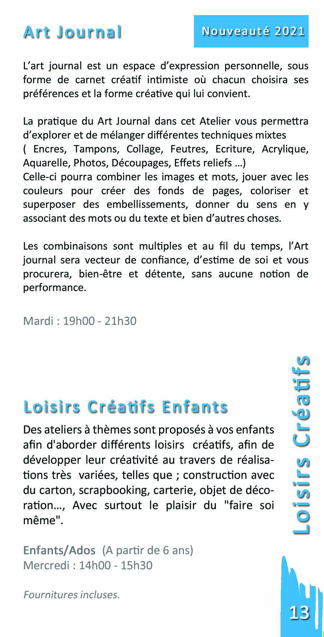 Journée du vendredi 19 MAI lOISIRS créatifs Adultes - L'atelier